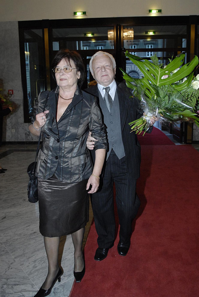 Marian Opania z żoną