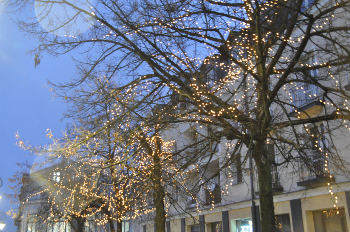 Świąteczne iluminacje na deptaku i Placu Artystów w Kielcach