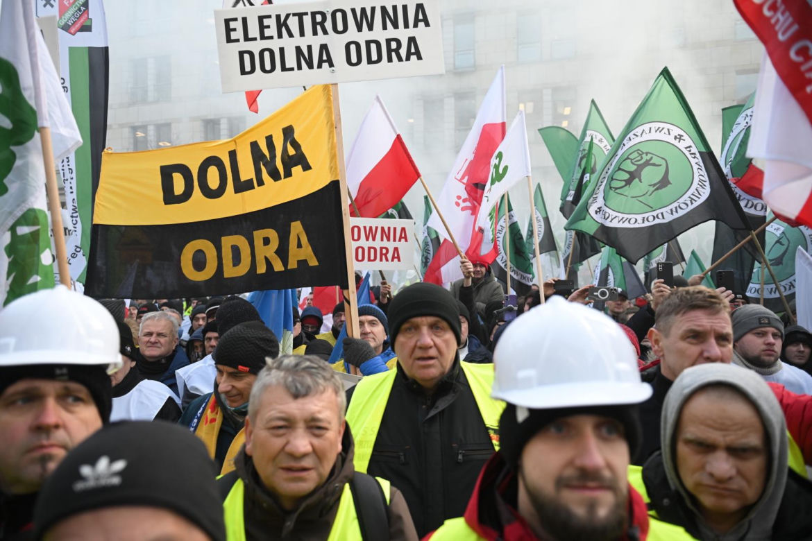 Protest górników i energetyków w Warszawie