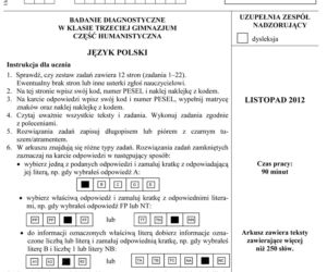 Próbny egzamin gimnazjalny - Język polski