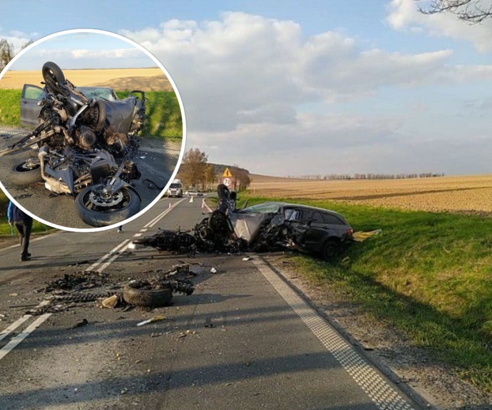 Masakra na krajowej ósemce. Dwóch motocyklistów zderzyło się z ciężarówką pod Ząbkowicami ŚL. 