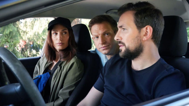 Barwy szczęścia odc. 3288. Celina (Orina Krajewska), Marcin Kodur (Oskar Stoczyński), Łukasz (Michał Rolnicki)