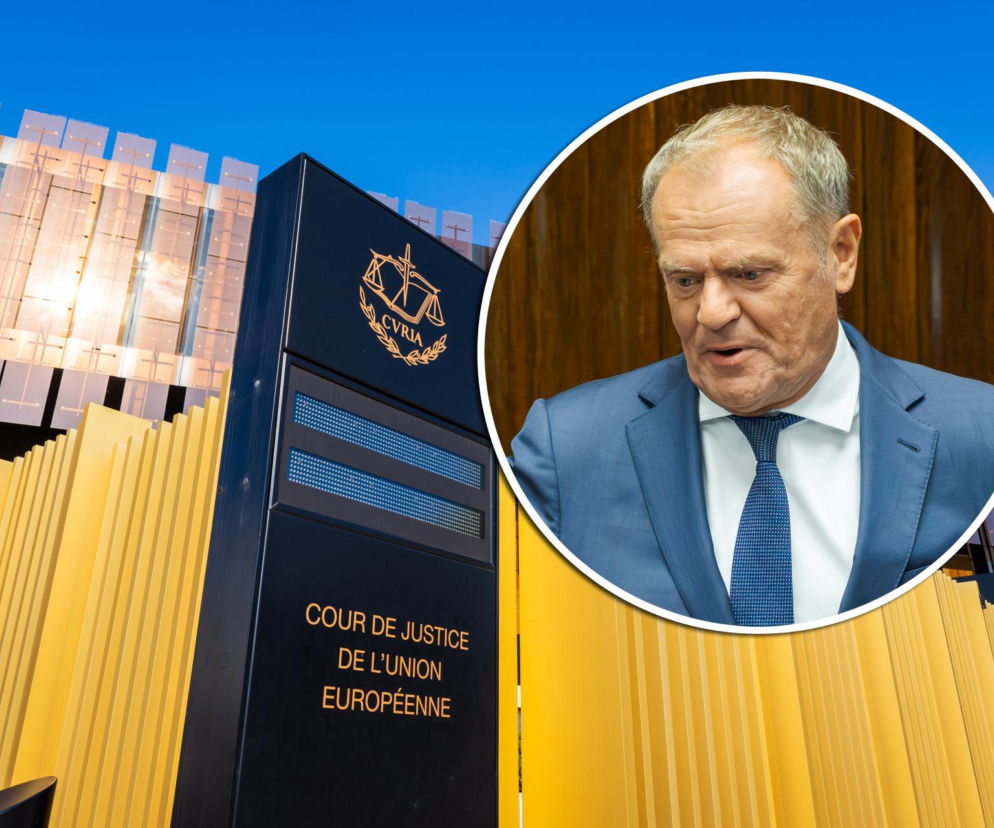 Gmach TSUE w Luksemburgu. Na miniaturze premier Donald Tusk. O decyzji ws. umowy UE-Mercosur przeczytasz w serwisie Eska.