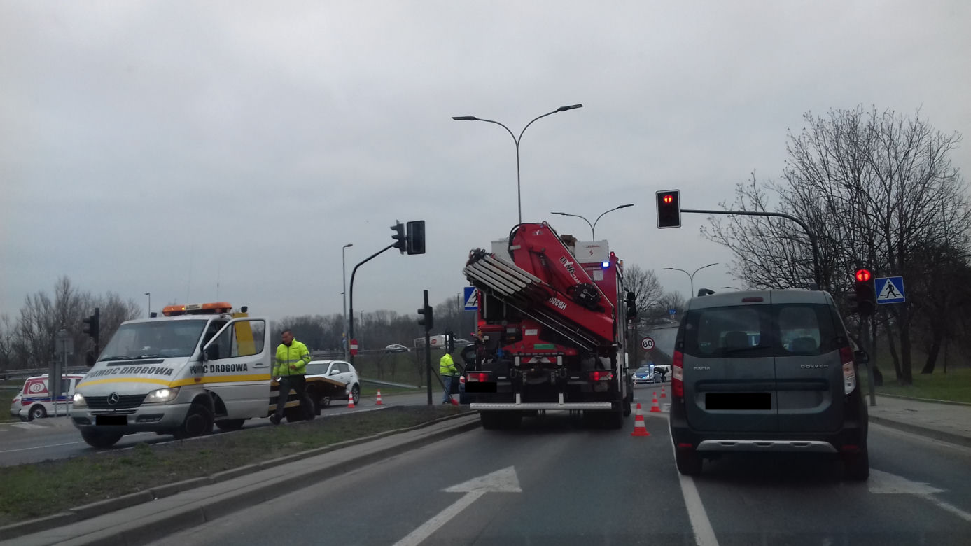 Wypadek na ul. Tischnera w Krakowie
