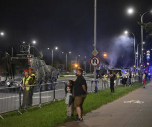 Nocna próba defilady wojskowej w Warszawie
