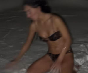 Justyna Steczkowska morsuje na śniegu