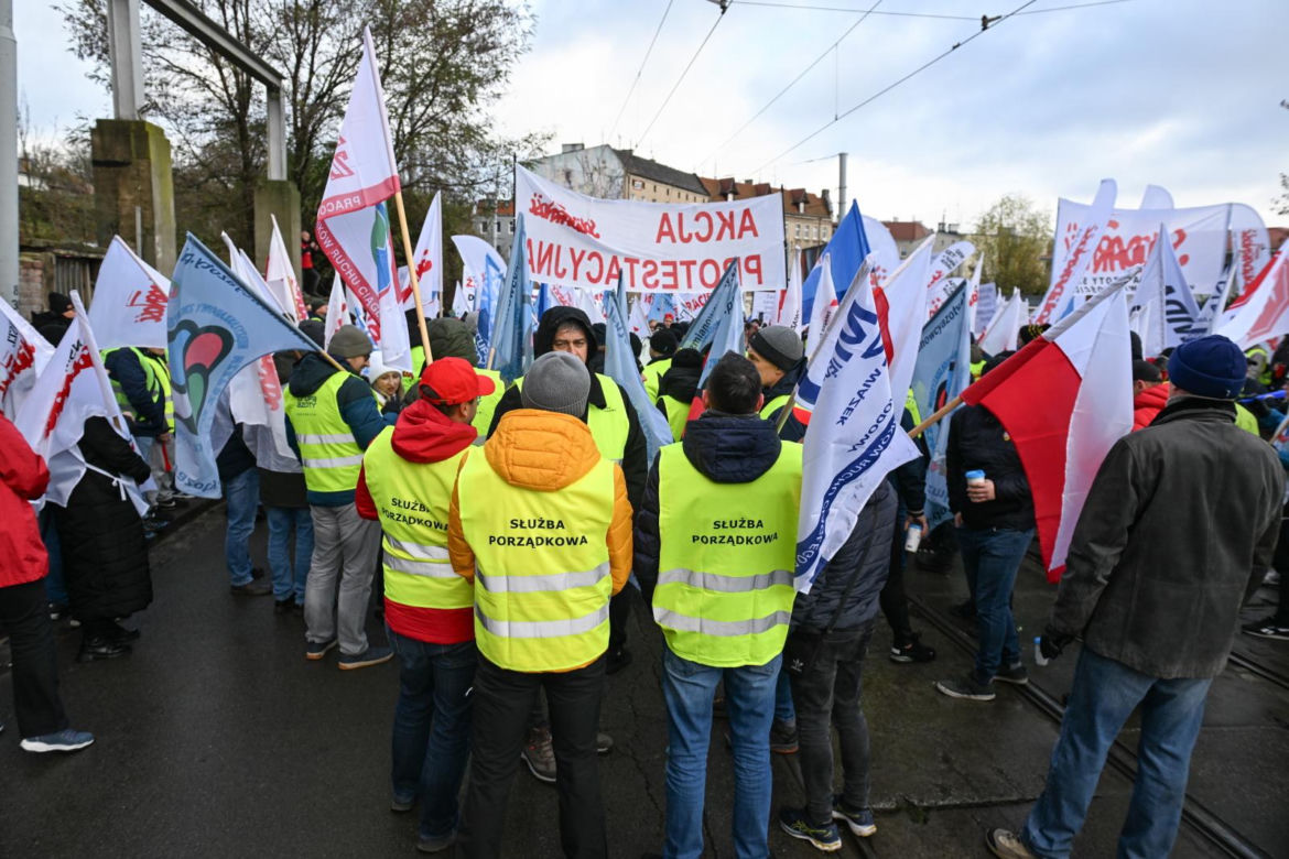 Protest związkowców w Szczecinie