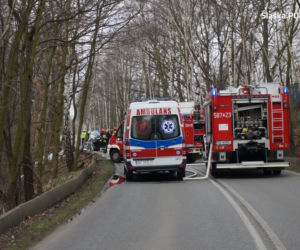 Koszmarny wypadek w Rybniku. Kierowca spłonął w samochodzie [ZDJĘCIA]
