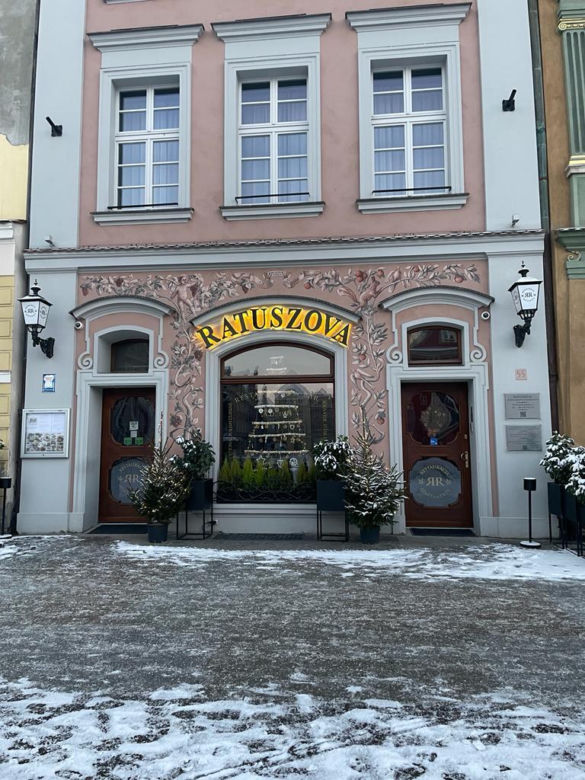 Centrum Poznania w śniegu