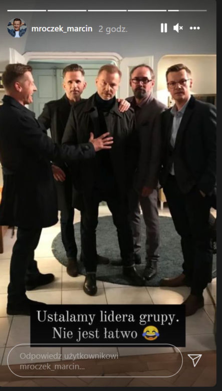 M jak miłość. Paweł (Rafał Mroczek), Kamil (Marcin Bosak), Andrzej Budzyński (Krystian Wieczorek), Adam Werner (Jacek Kopczyński), Marcin (Marcin Mroczek)