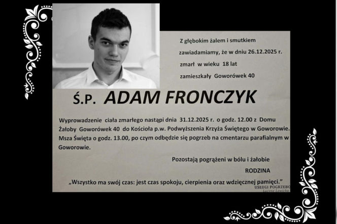 Śmierć Adama wstrząsnęła Polską. Podano datę pogrzebu 18-latka, który zginął pod dyskoteką