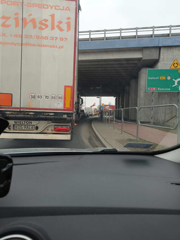 Protest rolników na S19 w Sokołowie Małopolskim 20.03.2023
