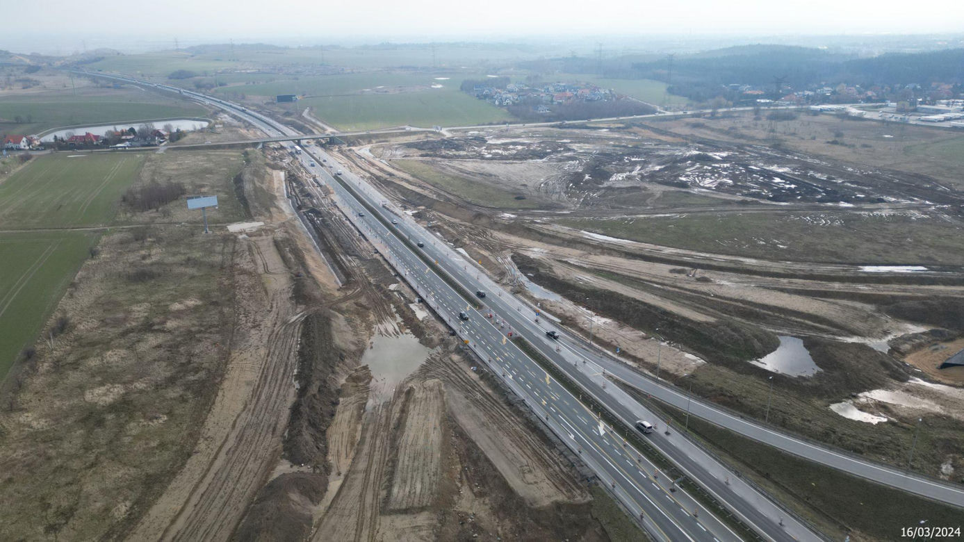 Budowa obwodnicy Metropolii Trójmiejskiej - zdjęcia marzec 2024