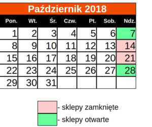 Niedziele handlowe 2018: Sklepy otwarte i zamknięte - PAŹDZIERNIK