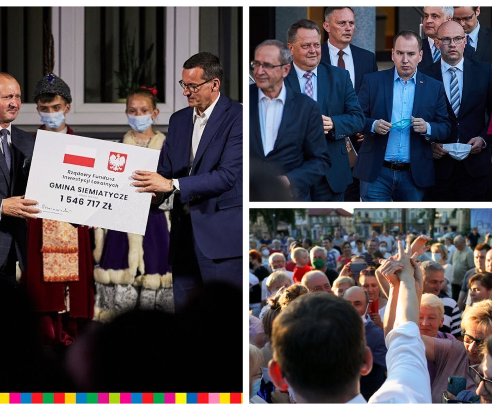 Premier Mateusz Morawiecki przyjechał na Podlasie i rozdaje czeki 