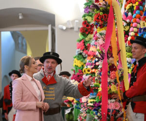 Marta Nawrocka na Niedzieli Palmowej w Pałacu Prezydenckim