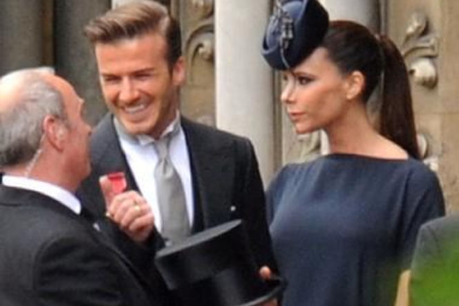 Ślub księcia Williama - David Beckham z żoną