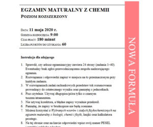 Matura 2020: Odpowiedzi. Chemia - poziom rozszerzony [ARKUSZ]