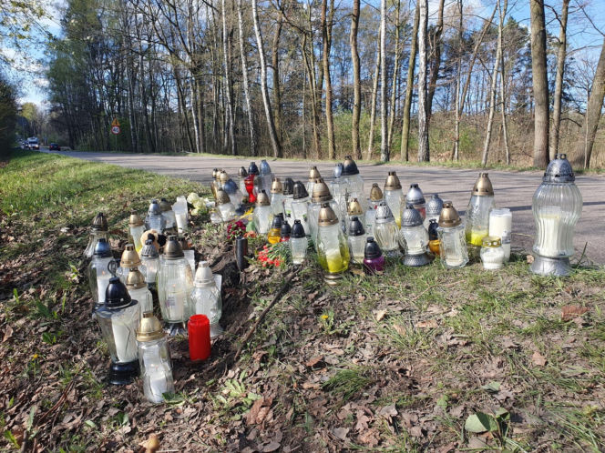 Miejsce wypadku Łukasza Litewki