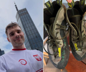 Wspiął się na najwyższy budynek w Polsce. Na szczycie czekała na niego policja