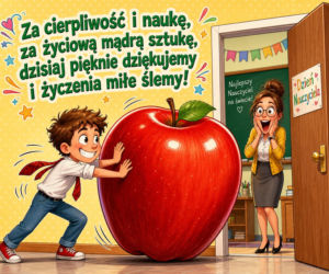 Zabawna kartka z okazji Dnia Nauczyciela