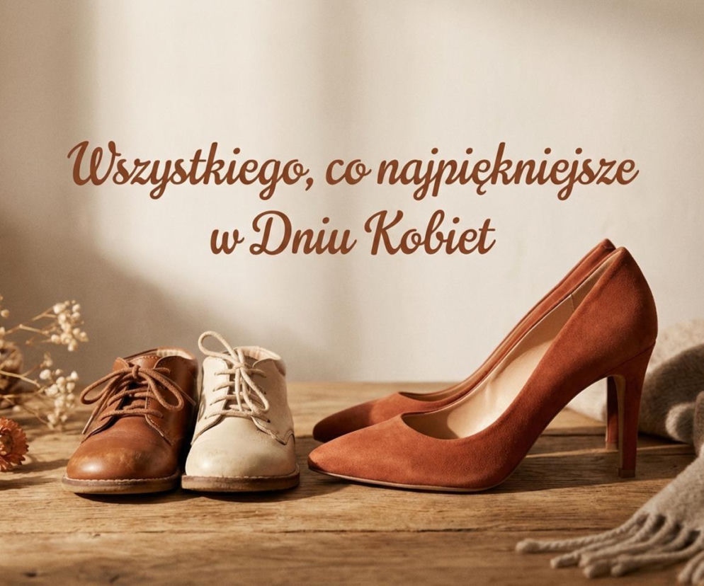 Dziecięce buciki i szpilka na Dzień Kobiet