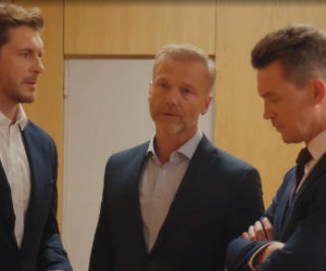 M jak miłość odc. 1913. Marcin (Mikołaj Roznerski), Jakub Karski (Krzysztof Kwiatkowski), Andrzej Budzyński (Krystian Wieczorek)