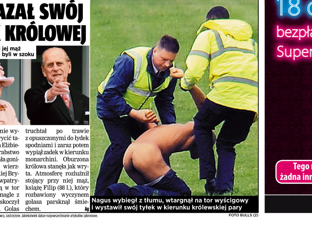Pokazał swój tyłek królowej