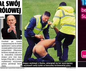 Pokazał swój tyłek królowej