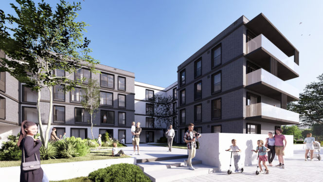 Wizualizacja nowego osiedla w dzielnicy Tłoki