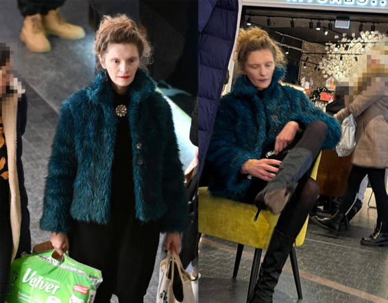 Agata Buzek przebiera się przy ludziach. Najpierw pączki, później zapas papieru toaletowego. ZDJĘCIA