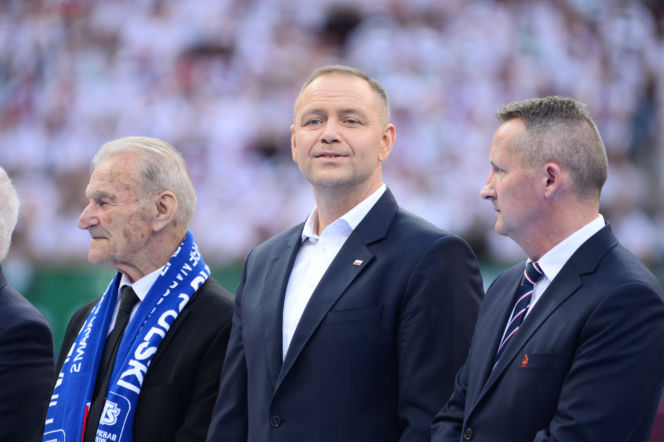 Karol Nawrocki i ceremonia po finale Pucharu Polski