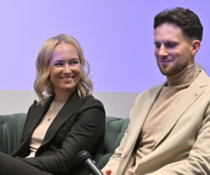 Iga Świątek i Daria Abramowicz na konferencji