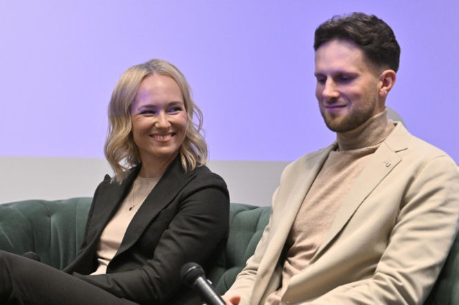 Iga Świątek i Daria Abramowicz na konferencji