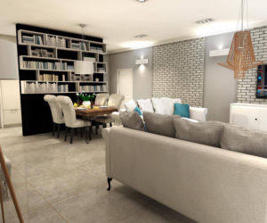 Salon z kuchnią 