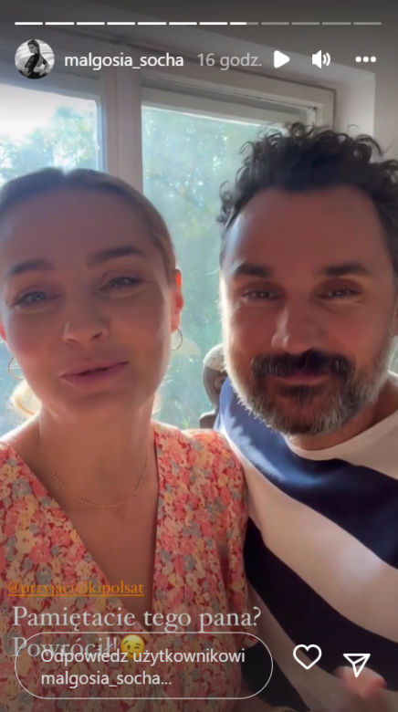 Przyjaciółki po wakacjach 2022. Inga (Małgorzata Socha), Łukasz (Piotr Jankowski)