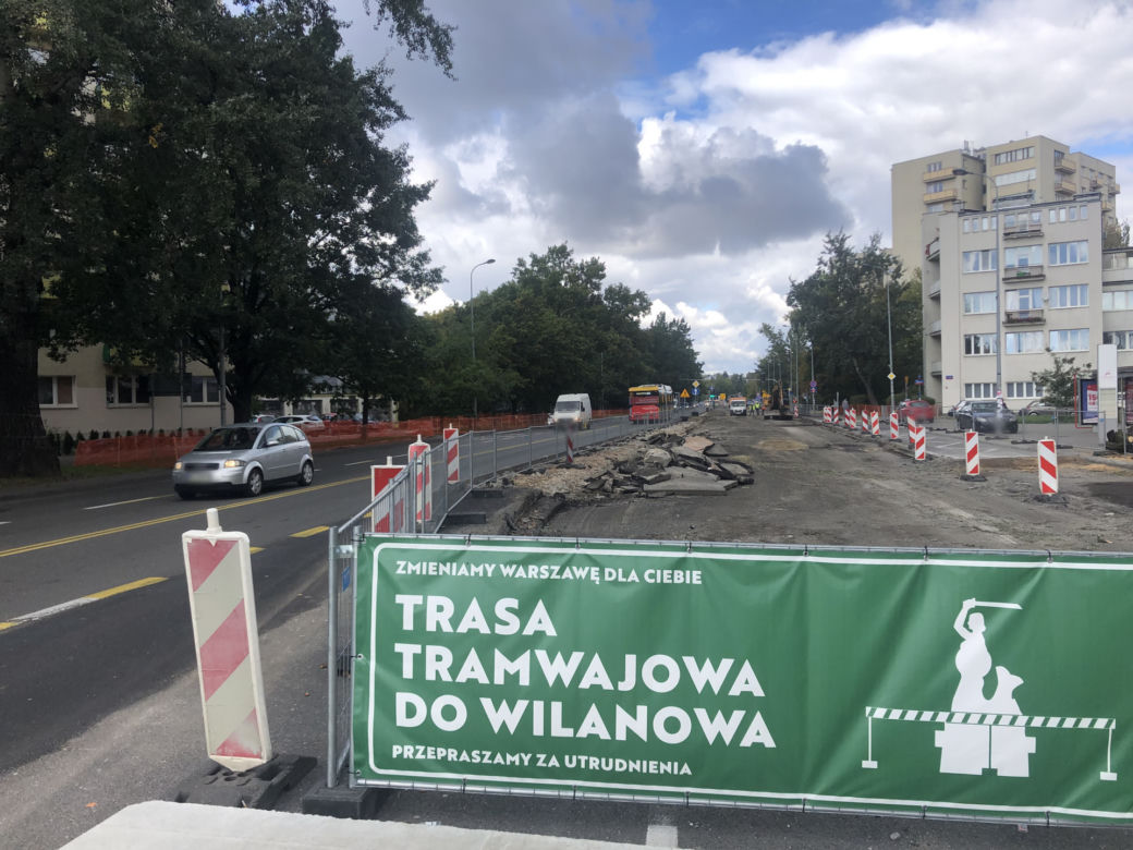 Tramwaj do Wilanowa. Jak wygląda budowa w okolicy ul. Dolnej?