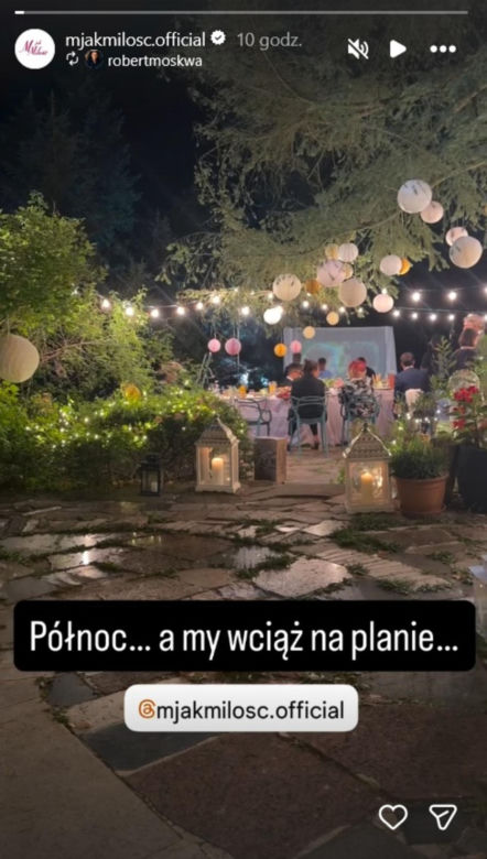 M jak miłość nowy sezon na planie. Artur (Robert Moskwa) na weselu Natalki (Dominika Suchecka) i Adama (Patryk Szwichtenberg)
