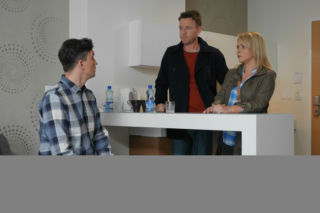 Pierwsza miłość. Marysia (Aneta Zając), Michał (Wojciech Błach), Hubert (Michał Czernecki)