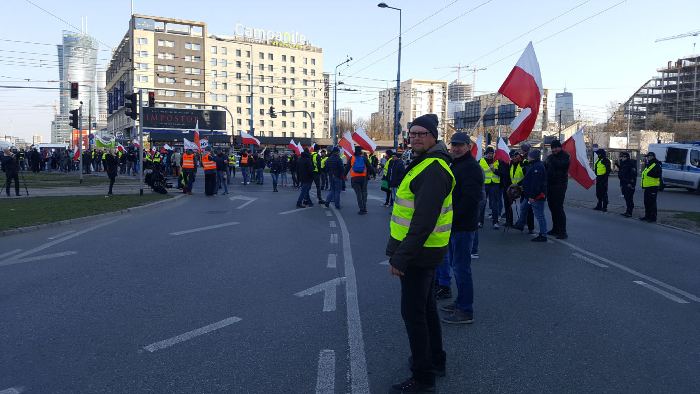 Protest rolników w centrum Warszawy