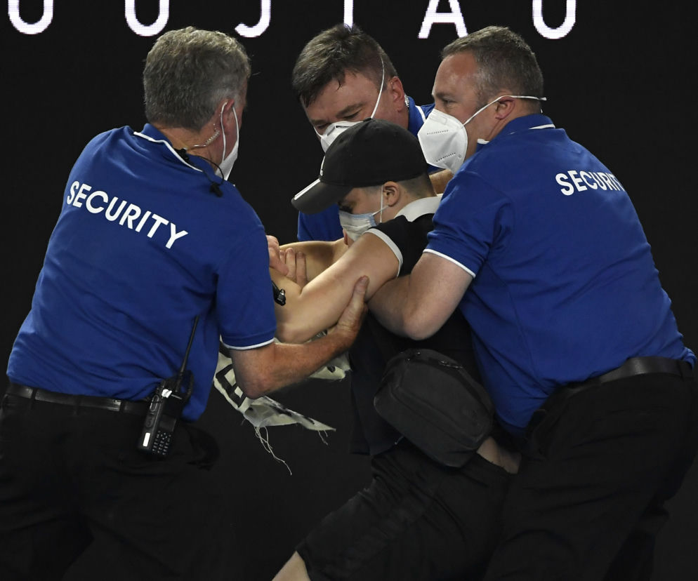 Mężczyzna protestował podczas finału Australian Open