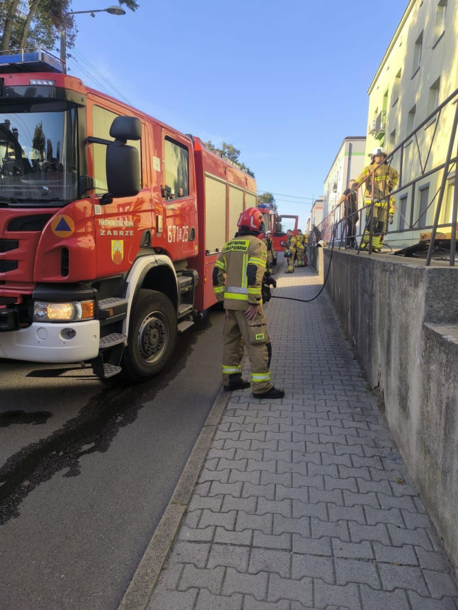 Pożar mieszkania w Zabrzu