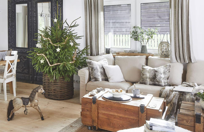 Świąteczne choinki w bieli