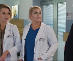 Na dobre i na złe, odc. 825: Agata (Emilia Komarnicka-Klynstra), Alina Fisher (Katarzyna Skrzynecka), Maks Beger (Tomasz Ciachorowski)