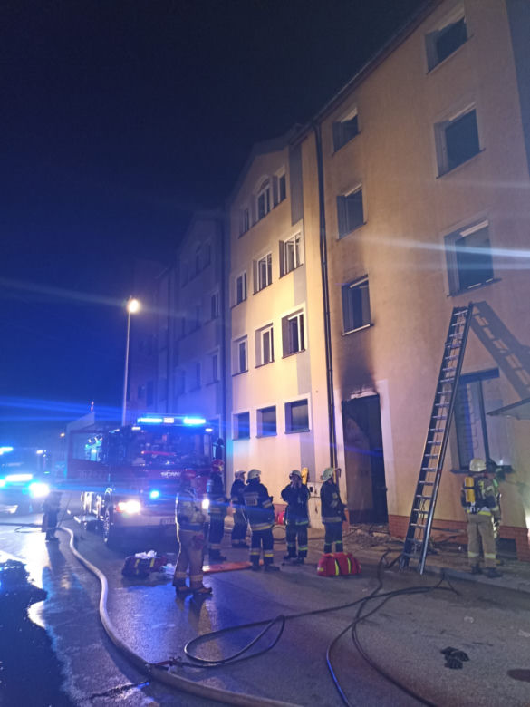 Pożar bloku przy ul. Przemysłowej w Tarnowie 31.05.2023r.
