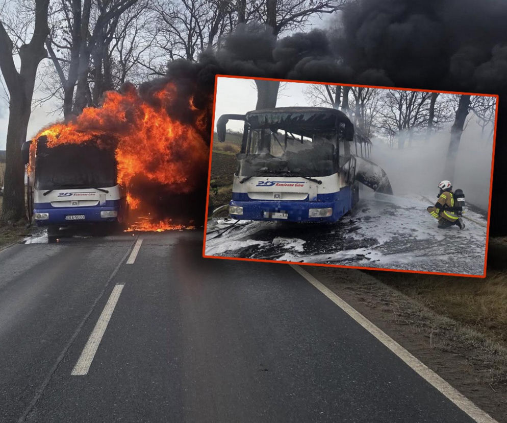 Autobus stanął w płomieniach
