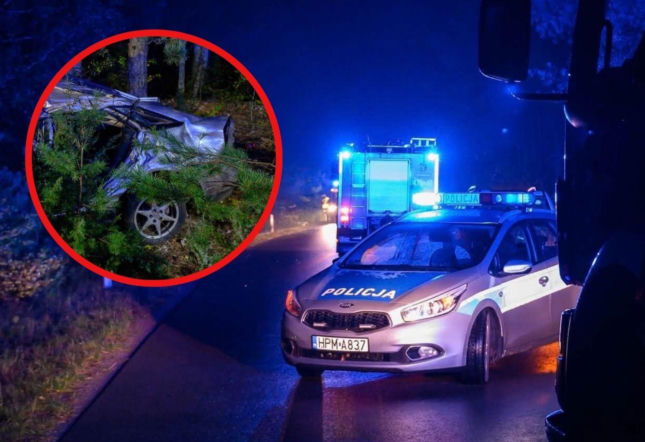 Śmiertelny wypadek na Podlasiu! 35-latka straciła panowanie nad autem i uderzyła w drzewo