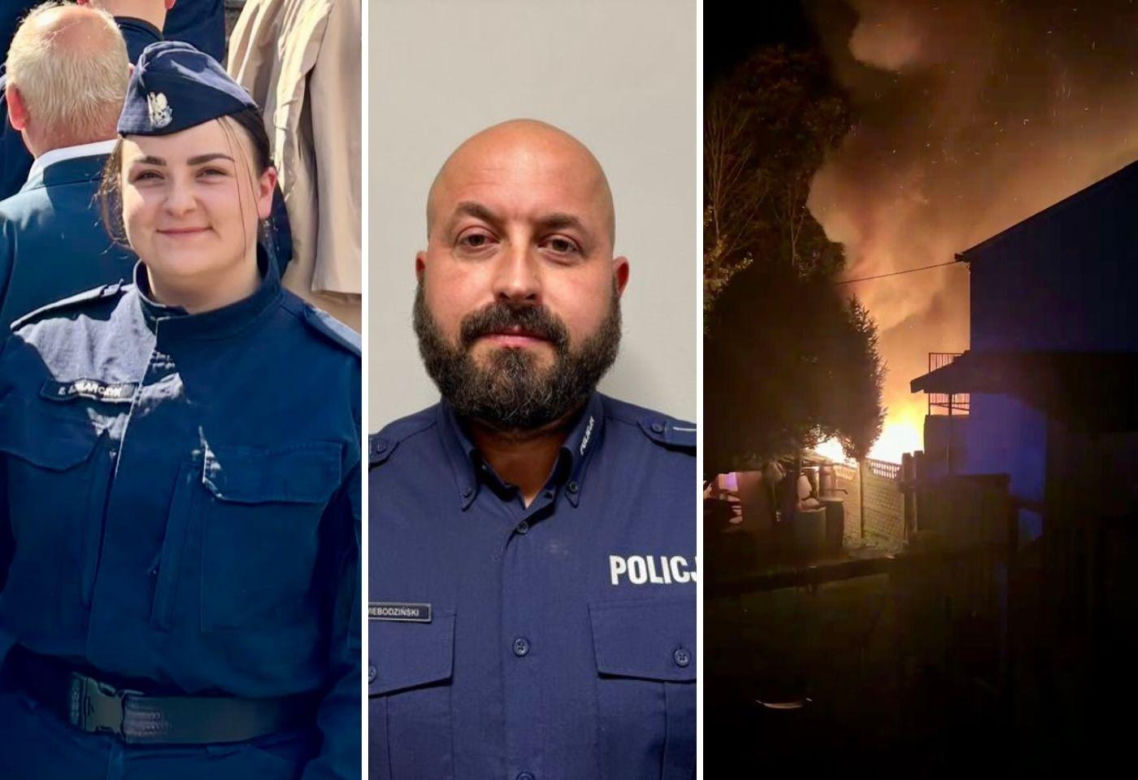 Policjanci, wykorzystując drabinę, dotarli do piętra budynku i stamtąd ewakuowali 71-letnią kobietę