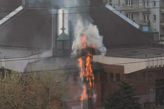 Pożar krzyża Mokotów