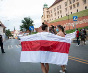 Marsz solidarności z Białorusinami w Krakowie
